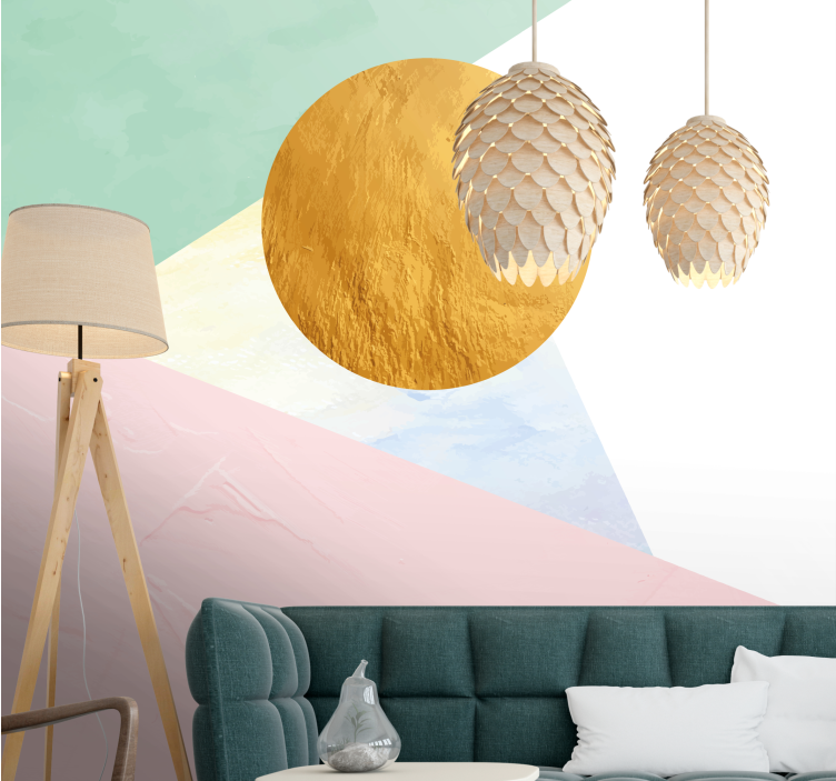 Abstract mural wallpaper elegant geometric forms - TenStickers