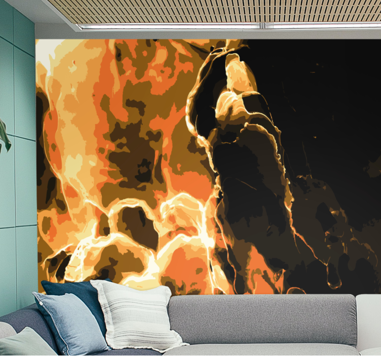 Abstract mural wallpaper fiery abstract design - TenStickers