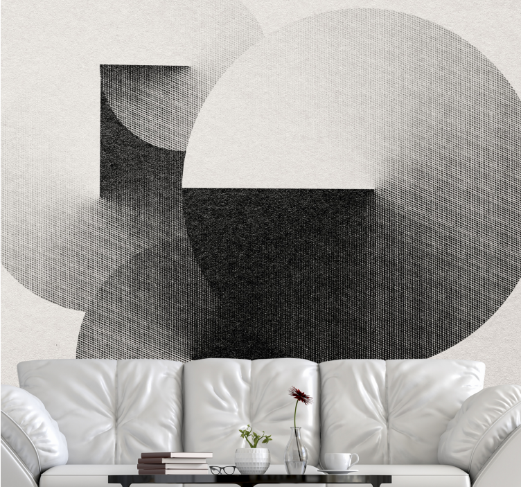Abstract mural wallpaper geometric circle design - TenStickers