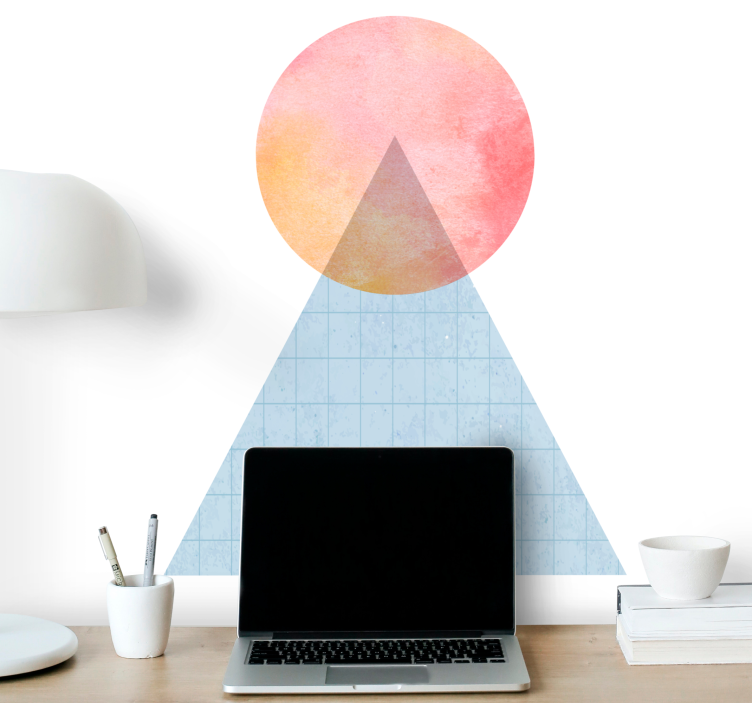 Abstract mural wallpaper geometric half circle - TenStickers