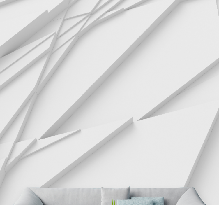 Abstract mural wallpaper geometric layered designs - TenStickers