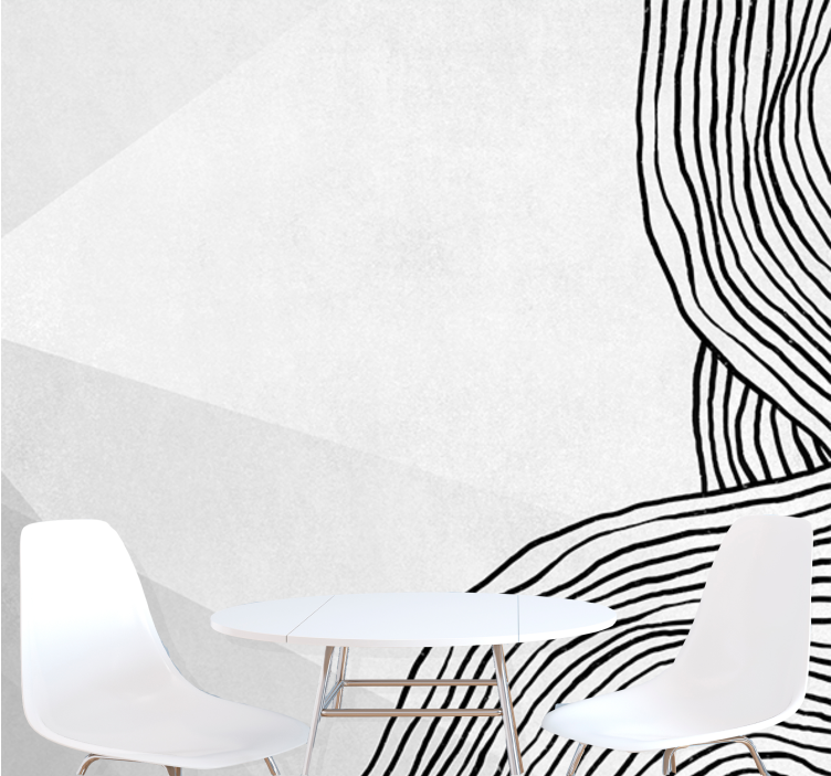 Abstract mural wallpaper geometric line art - TenStickers