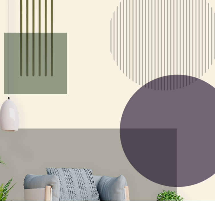 Abstract mural wallpaper geometric shapes play - TenStickers