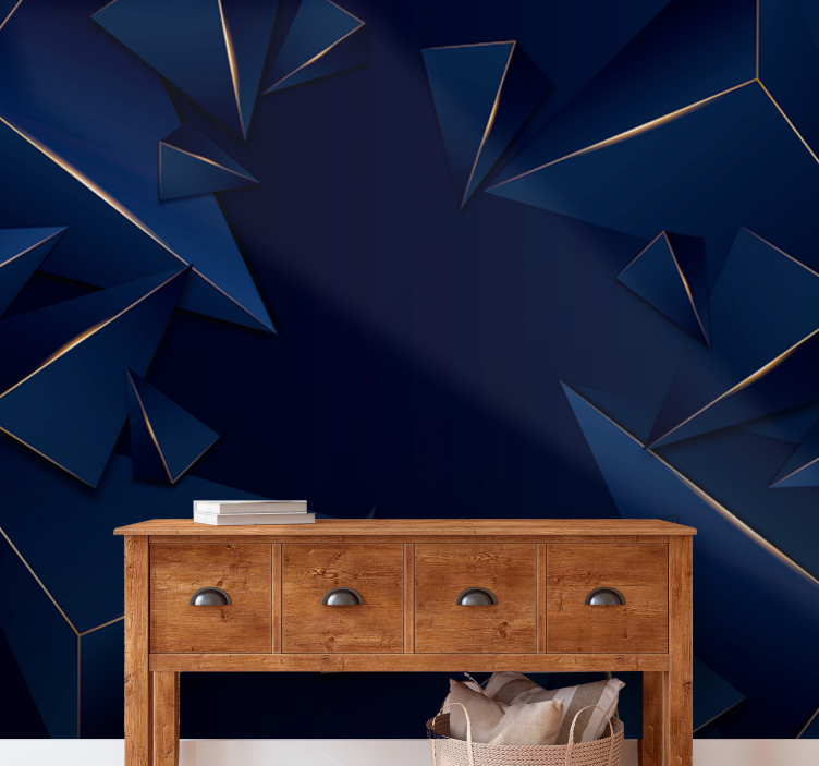 Abstract mural wallpaper geometric shard design - TenStickers