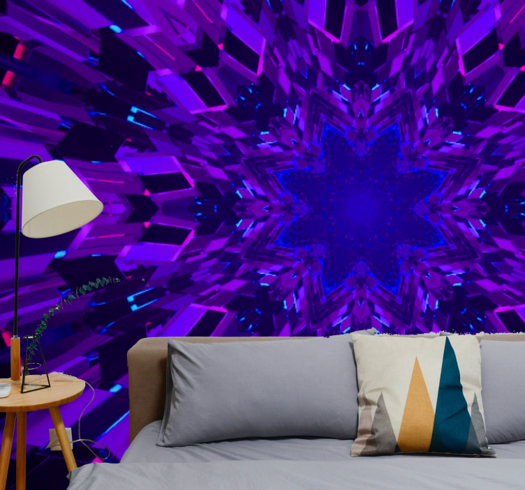Abstract mural wallpaper geometric star design - TenStickers