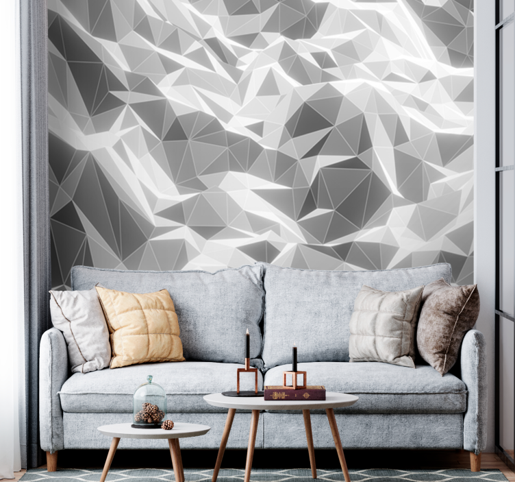 Abstract mural wallpaper geometric stone design - TenStickers