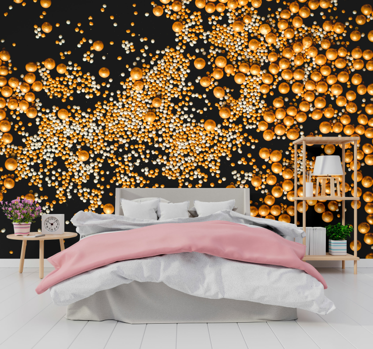 Abstract mural wallpaper golden sphere design - TenStickers