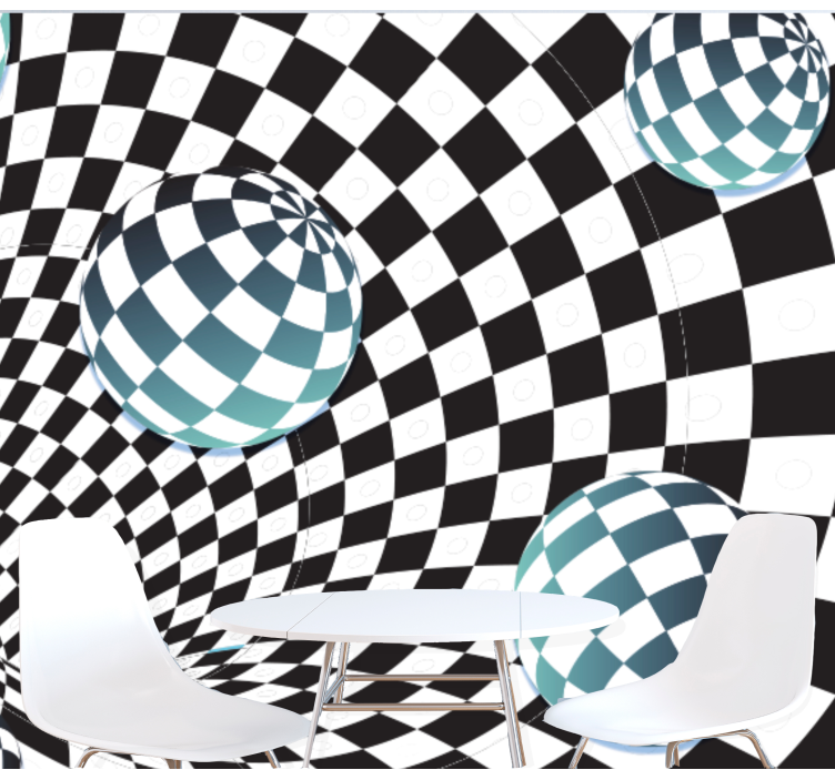 Abstract mural wallpaper illusory sphere design - TenStickers