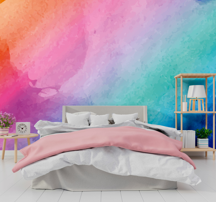 Abstract mural wallpaper lively brush strokes - TenStickers
