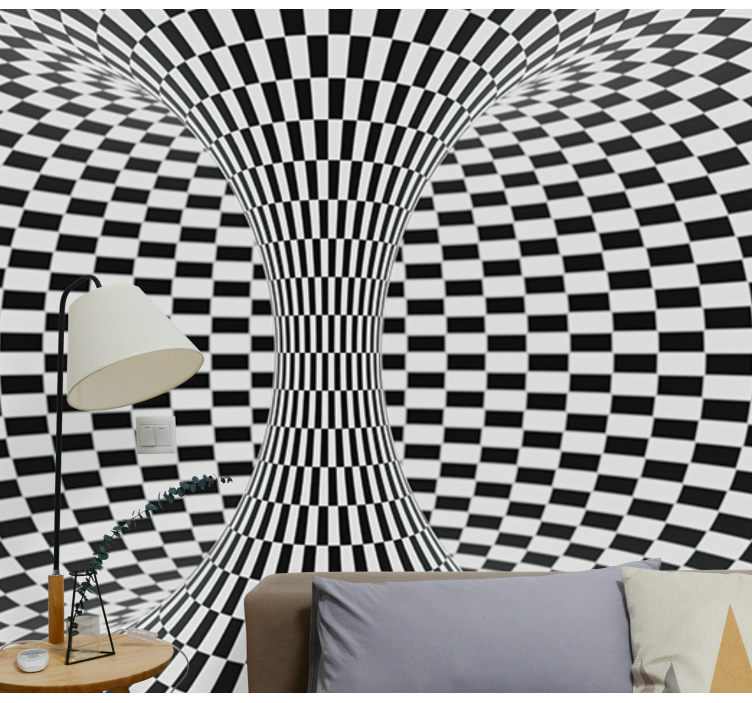 Abstract mural wallpaper optical illusion depth - TenStickers