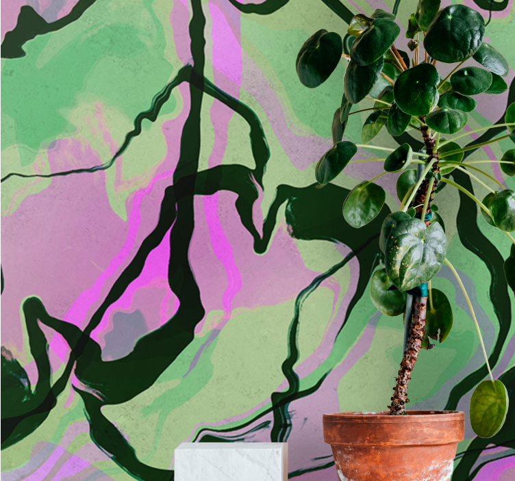 Abstract mural wallpaper organic shape design - TenStickers