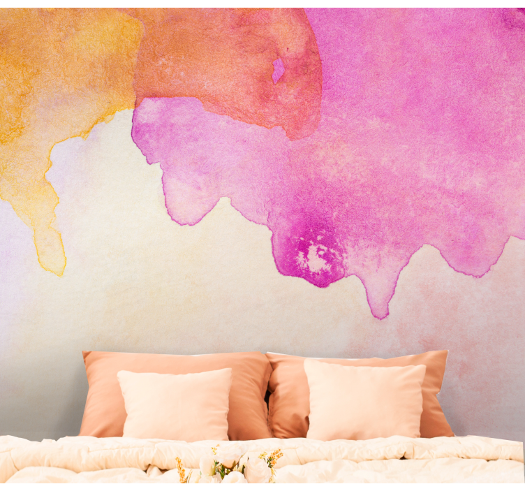 Abstract mural wallpaper soft watercolor blends - TenStickers