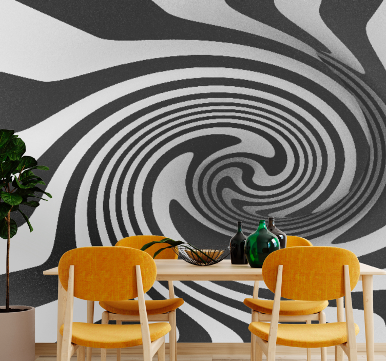 Abstract mural wallpaper spiral illusion effect - TenStickers