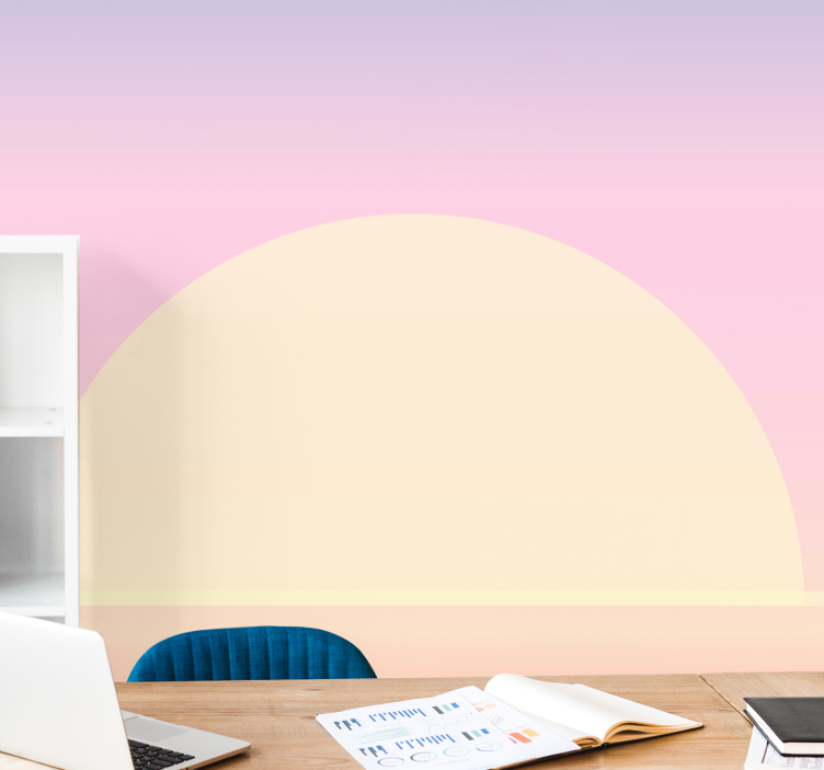 Abstract mural wallpaper sunny horizon pastel - TenStickers