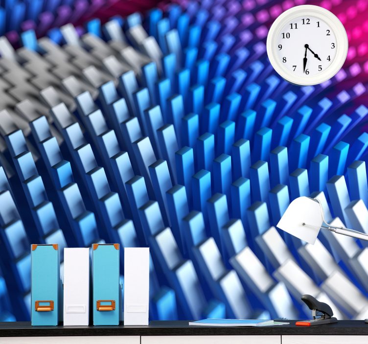 Abstract mural wallpaper textured geometric waves - TenStickers