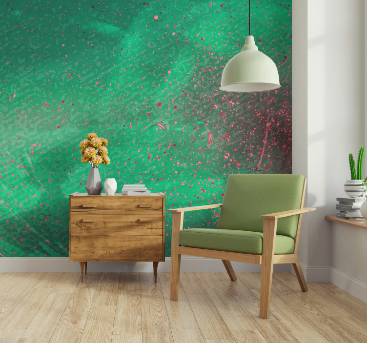 Abstract mural wallpaper textured green splatter - TenStickers