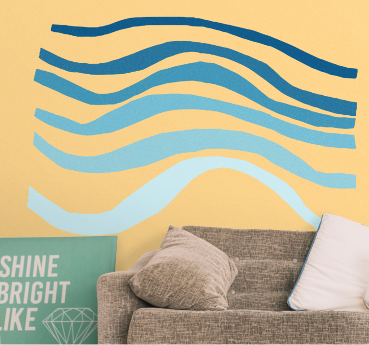Abstract mural wallpaper wavy lines texture - TenStickers