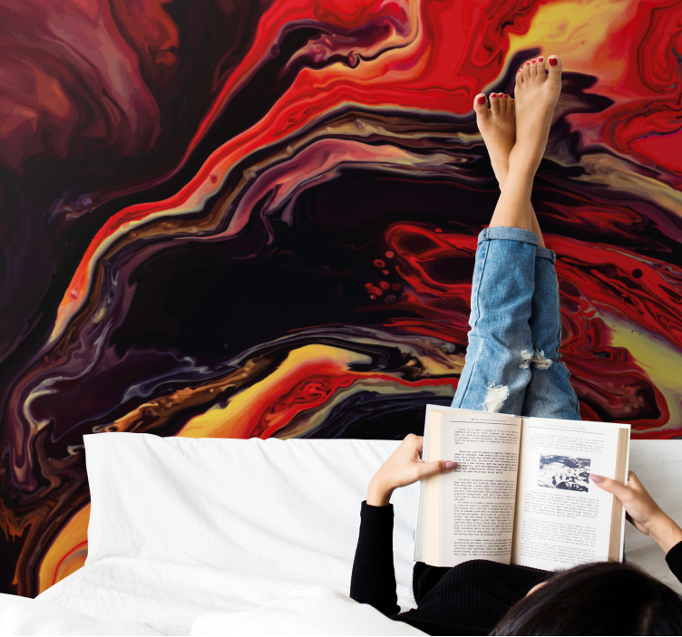 Abstract mural wallpaper with dynamic swirling patterns - TenStickers