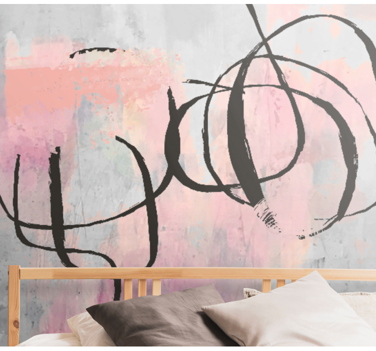 Abstract mural wallpaper with fluid curved lines - TenStickers