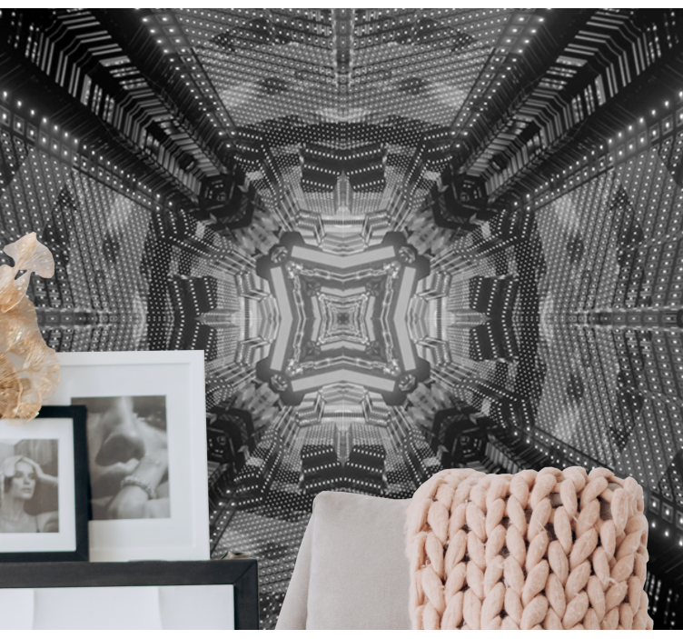 Abstract mural wallpaper with intricate geometric designs - TenStickers