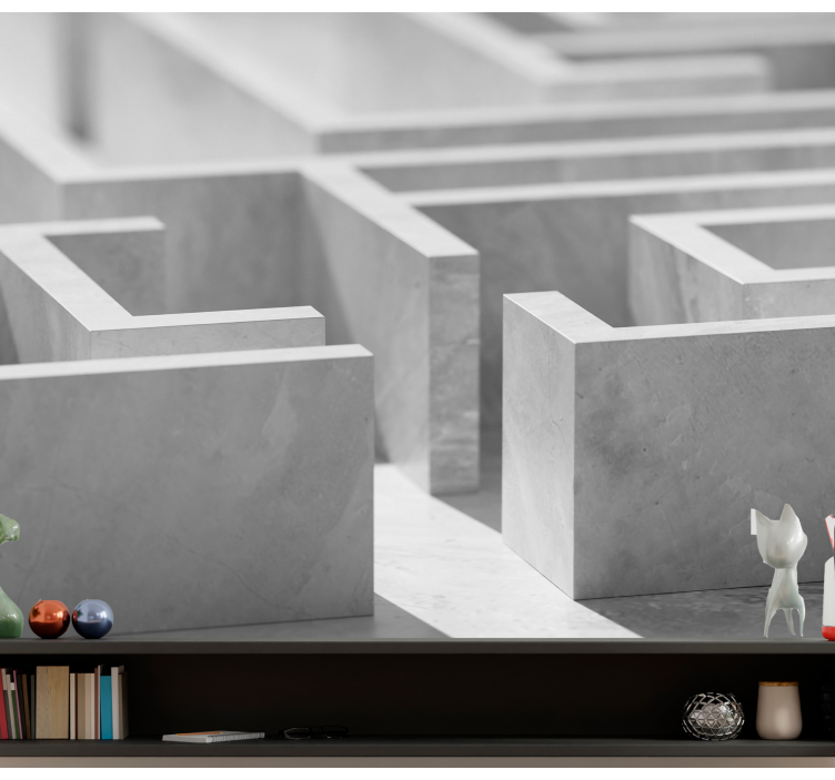 Abstract mural wallpaper with maze structure design - TenStickers