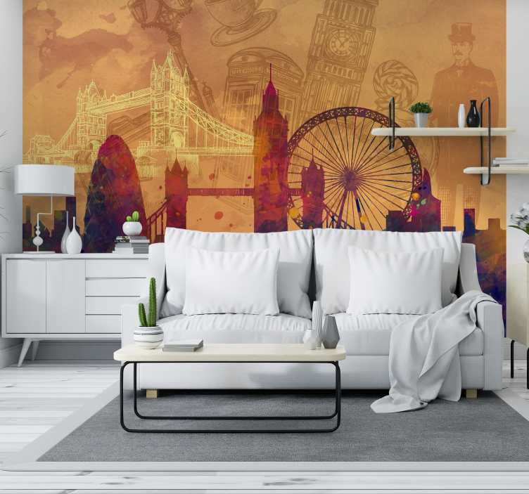 abstract skyline London City wall mural - TenStickers