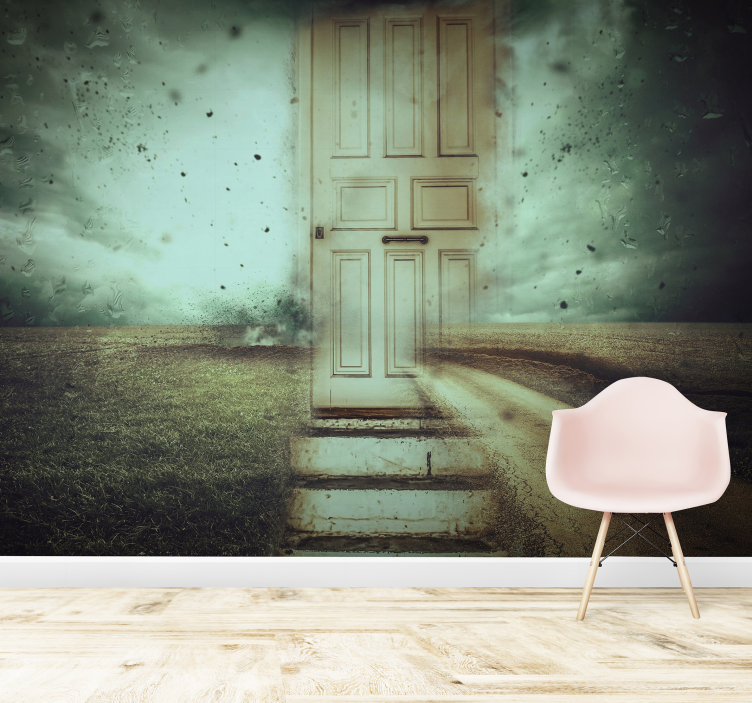 Abstract storm and door wall mural - TenStickers