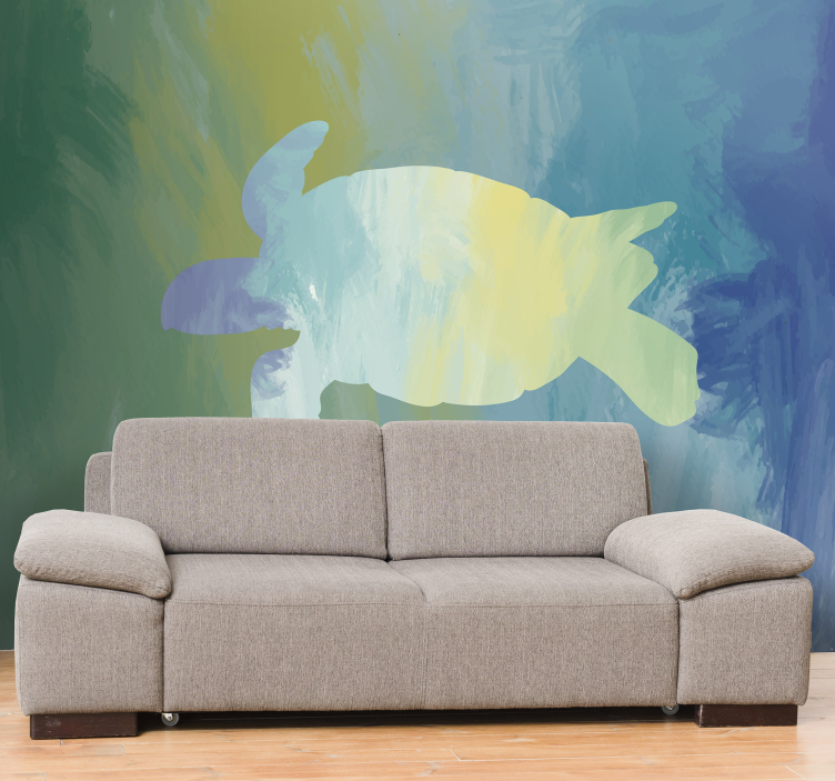 Abstract Turtle Silhouette wall mural animals - TenStickers