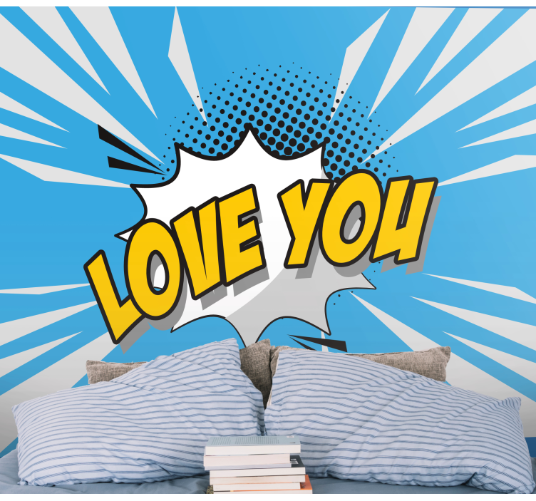 Affectionate You Message Burst love wall mural - TenStickers