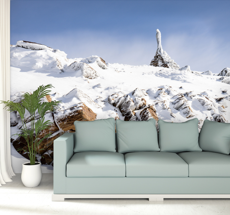 Alpine Summit View mountain wall mural - TenStickers