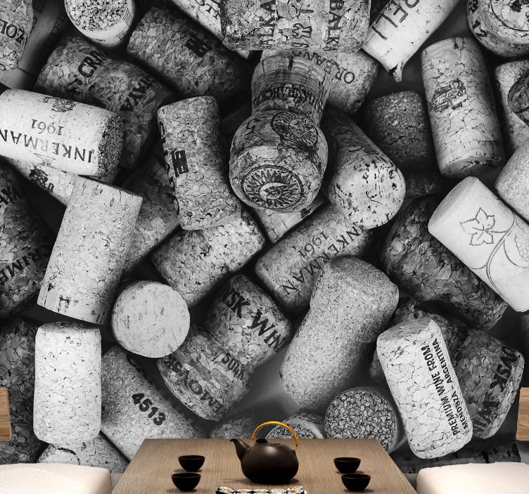Assorted cork collection other wall mural pattern - TenStickers