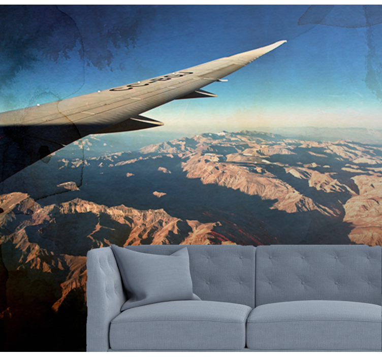Automotive wall murals aerial mountain view - TenStickers