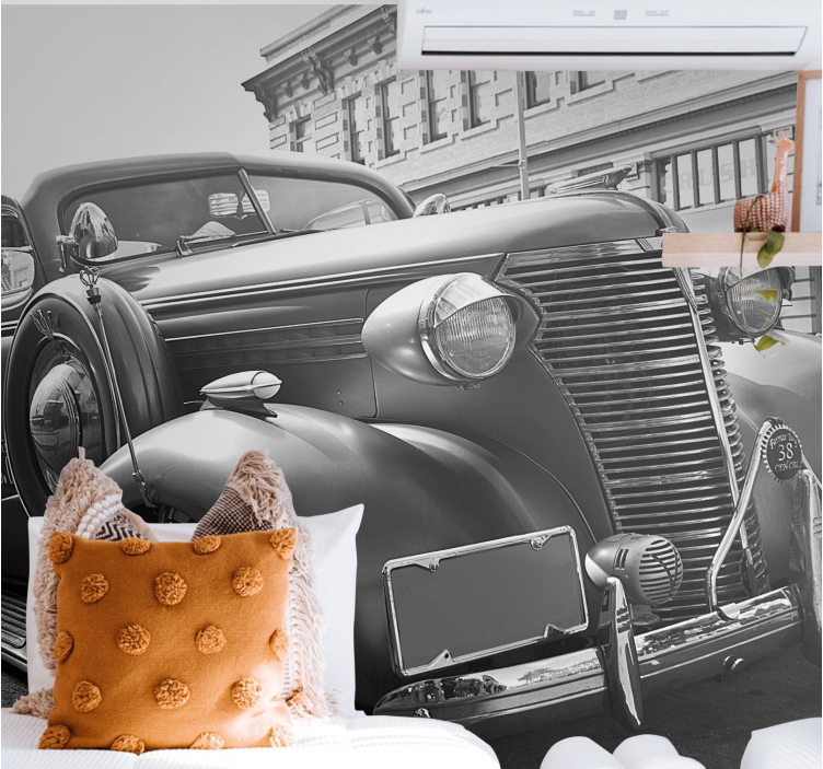 Automotive wall murals classic car showcase - TenStickers