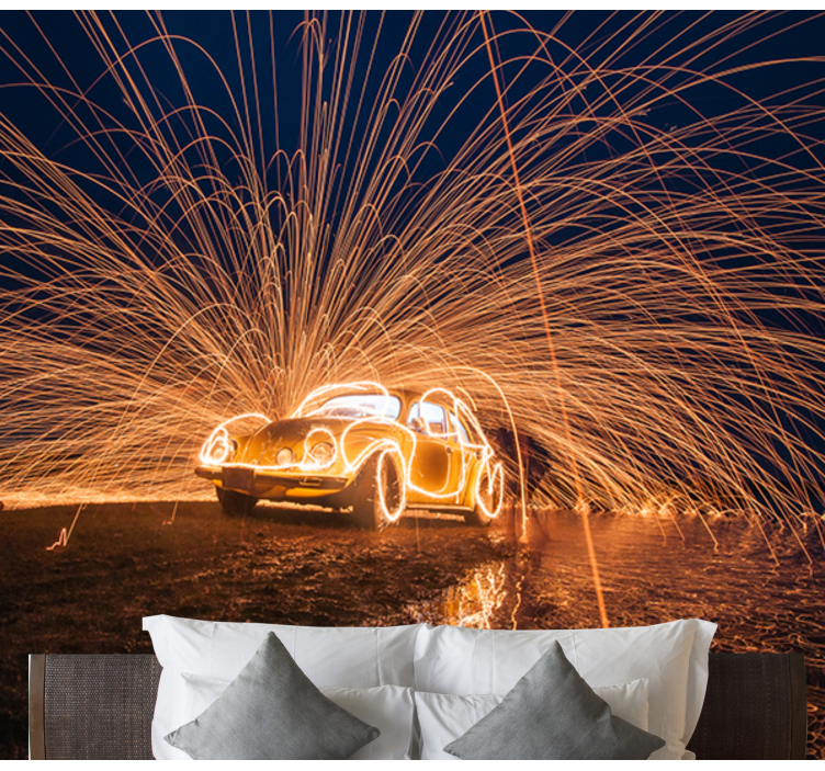 Automotive wall murals classic car sparks - TenStickers