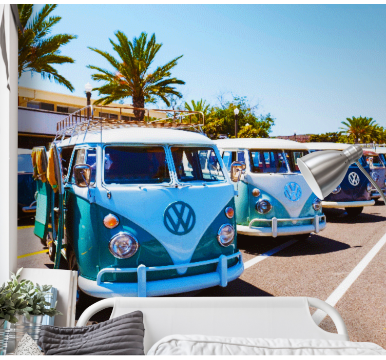 Automotive wall murals classic volkswagen vans - TenStickers