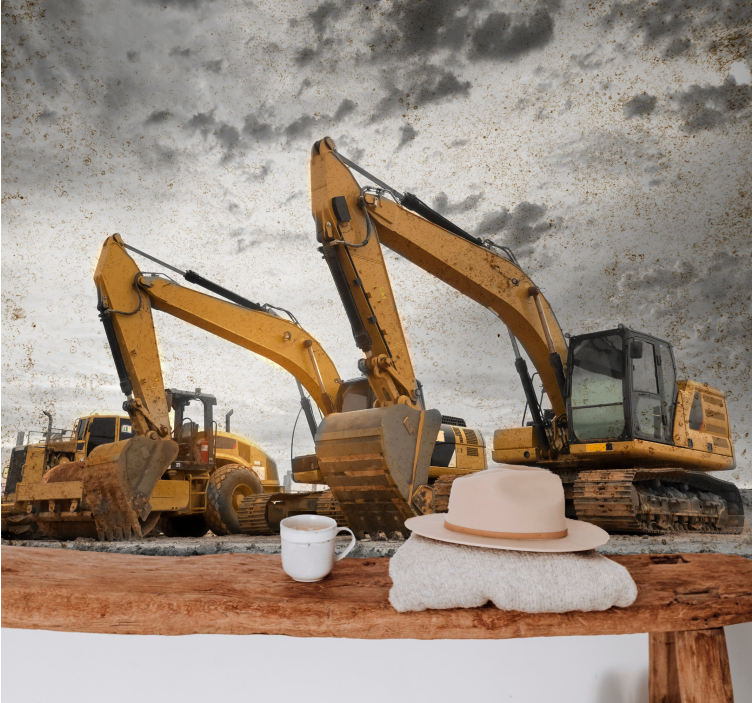 Automotive wall murals construction machinery art - TenStickers