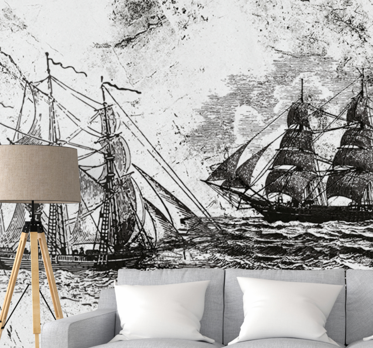 Automotive wall murals historic sailing ships - TenStickers