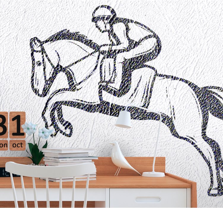 Automotive wall murals horse riding jump - TenStickers