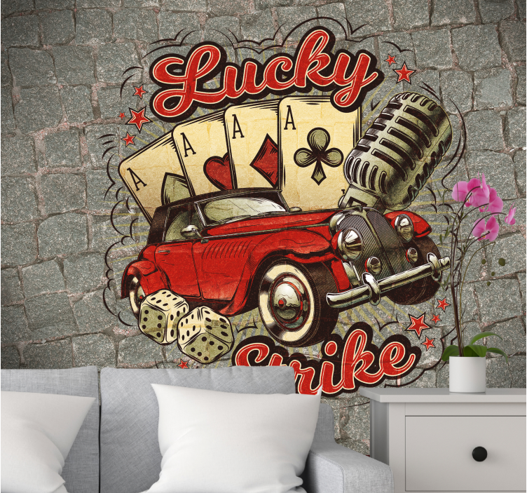 Automotive wall murals lucky car graphics - TenStickers
