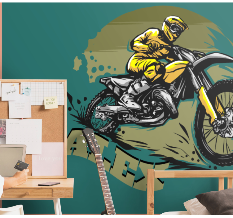 Automotive wall murals motocross rider action - TenStickers