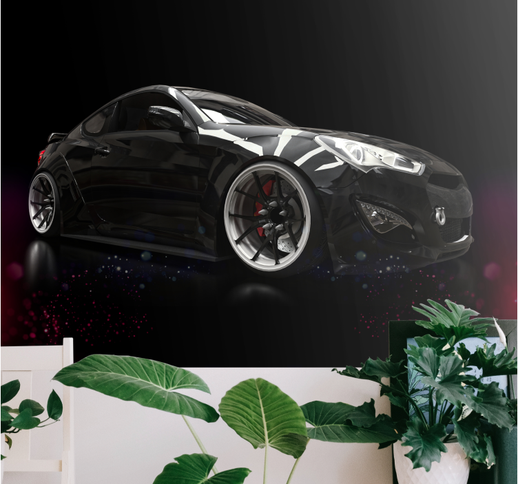 Automotive wall murals sleek black car - TenStickers