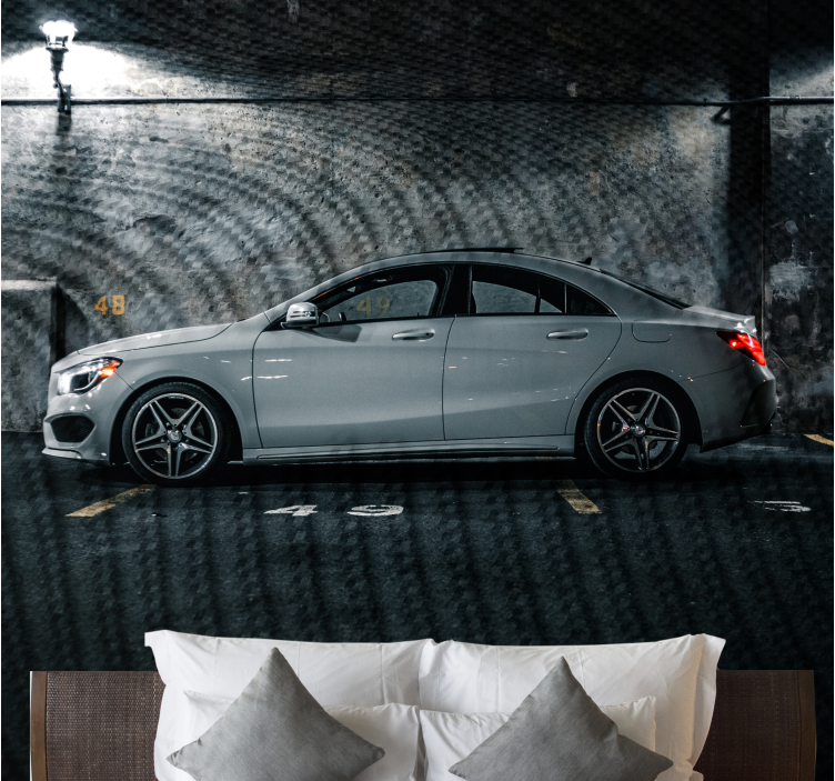 Automotive wall murals sleek sedan view - TenStickers