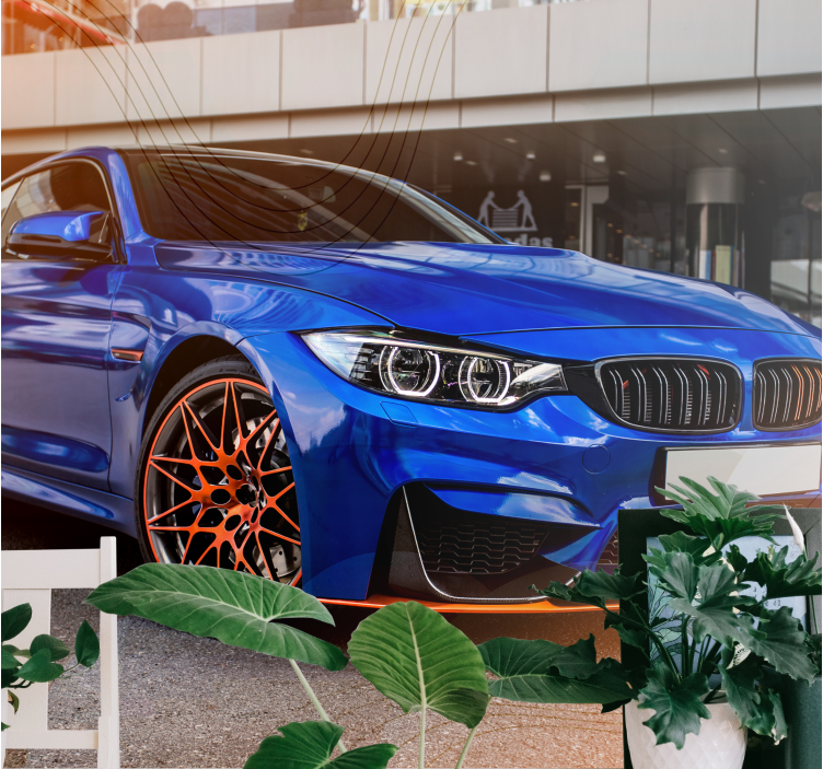 Automotive wall murals sporty blue car - TenStickers