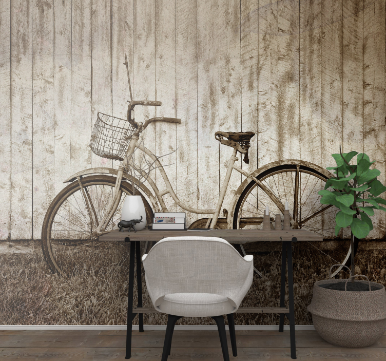 Automotive wall murals vintage bicycle scene - TenStickers