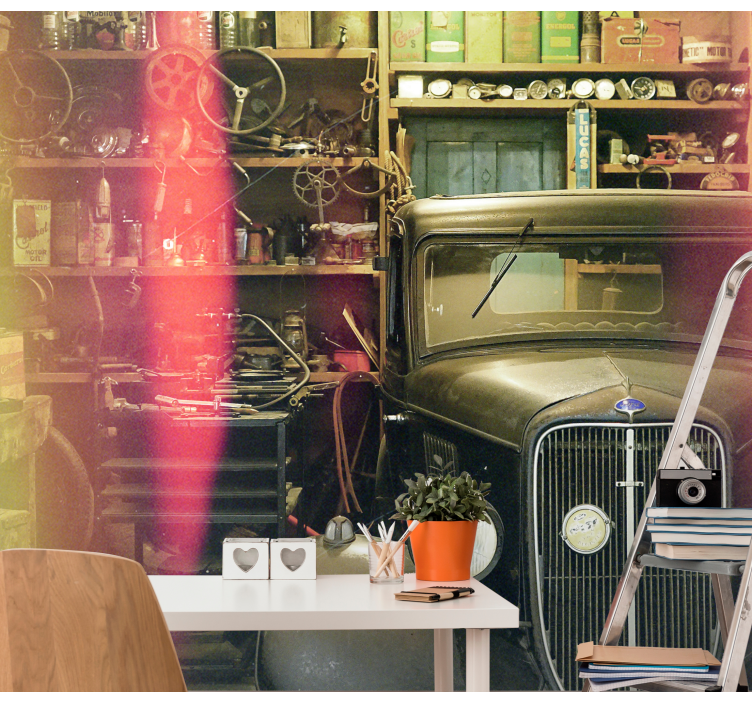 Automotive wall murals vintage car display - TenStickers