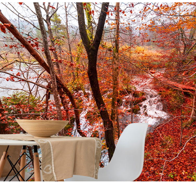 Autumn Forest Scene nature wall mural - TenStickers