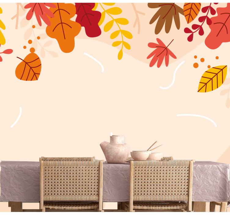 Autumn Leaf Patterns flowers wall mural - TenStickers