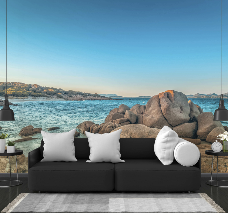 beach and sea background in Italy wall mural - TenStickers