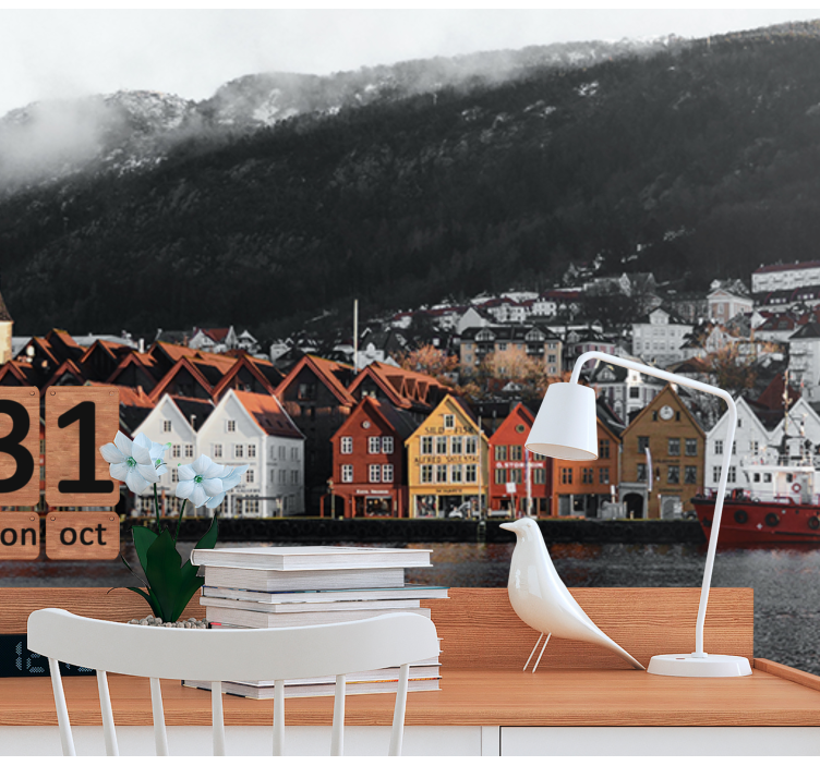 Bergen Waterfront Houses wall mural city - TenStickers