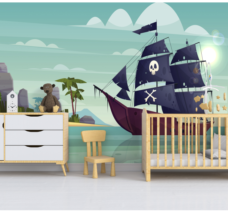 Big pirate ship Kids Murals - TenStickers